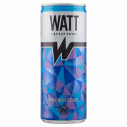 Watt Koffein- És Vitamintartalmú, Áfonya-Fekete Cseresznye Ízű Szénsavas Energiaital 0,25L