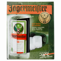 Jägermeister Gyógynövénylikőr Díszdobozban Jégpohár Készítővel 35% 0,7L
