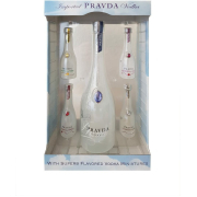 Pravda Vodka Ajándékcsomag Citron, Coconut, Orange, Raspberry 0,7L+4X0,05L